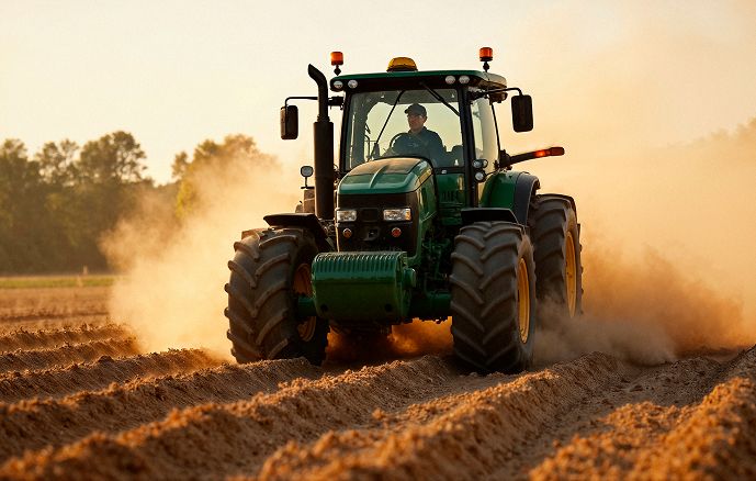rolnik w traktorze