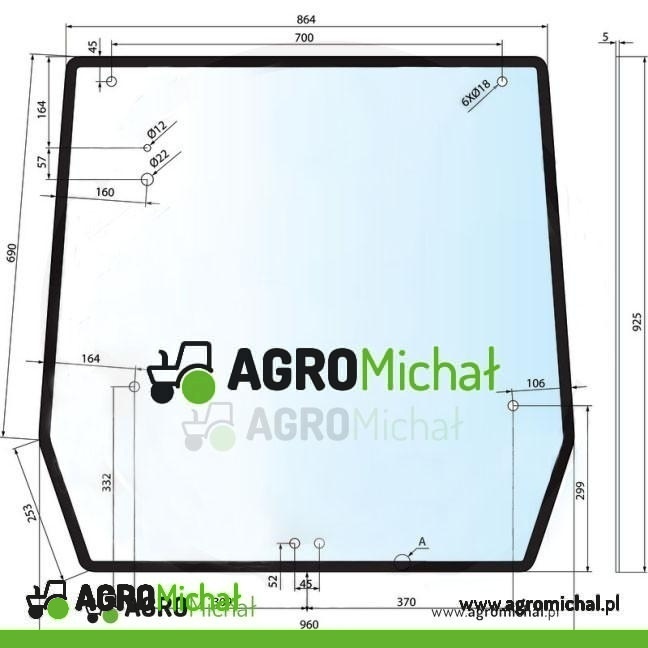 SZYBA TYLNA ZIELONA 5089562